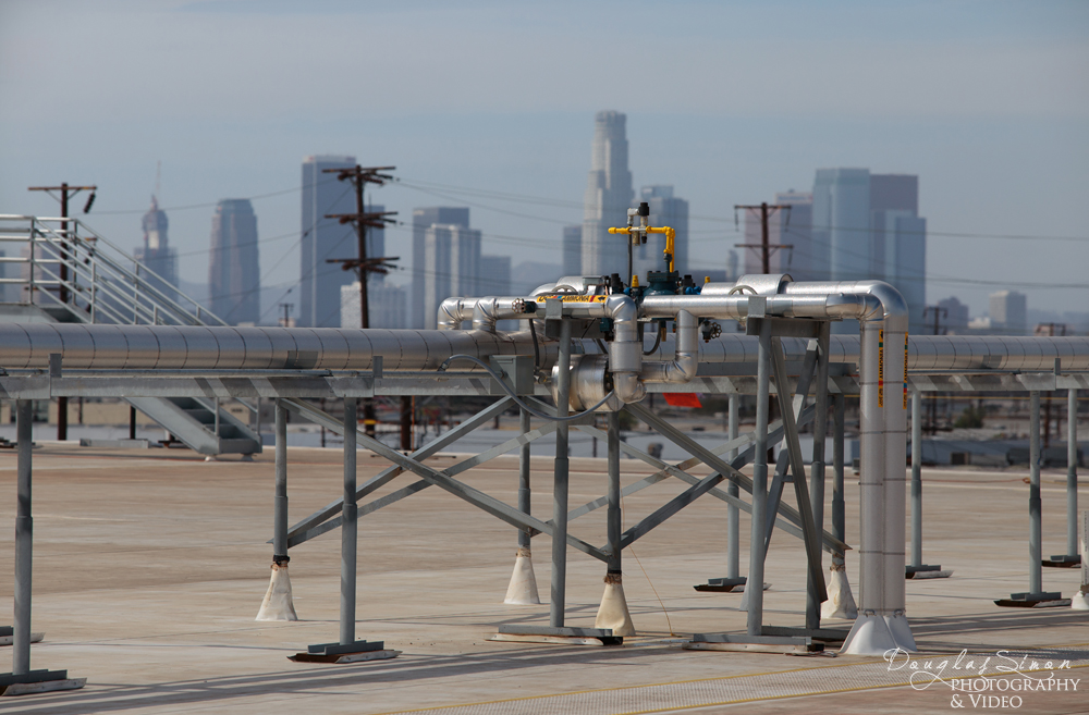 Rooftop Shot of LA Skyline, Industrial