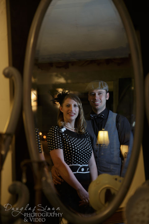 Reflection in a Window for Engagement Photography