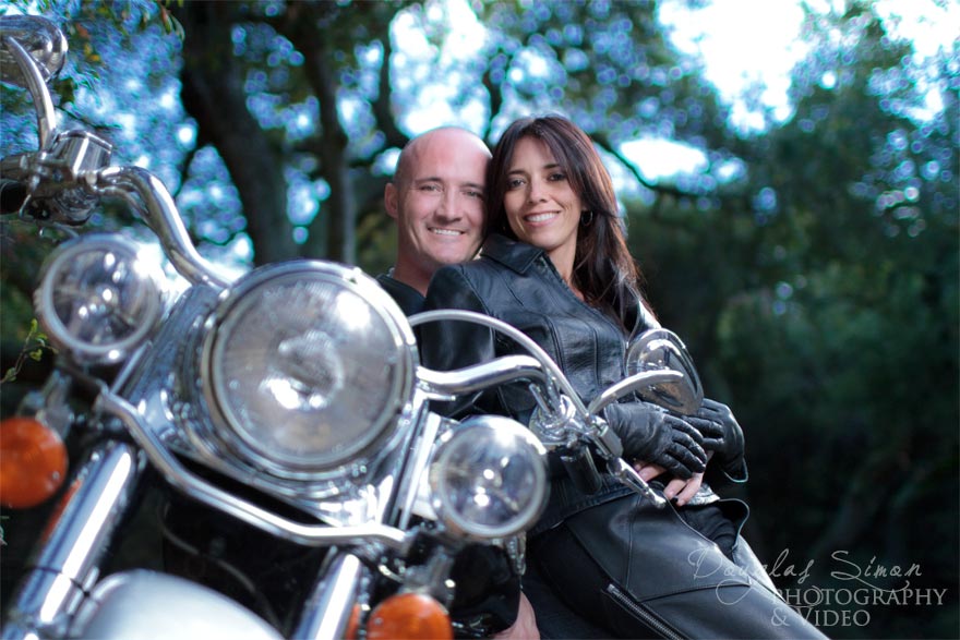 Portrait of Biker Couple on Location